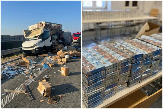 Paaiškėjo Lenkijos iždo patirta žala, kurią padarė lietuvis, su kontrabanda patekęs į avariją