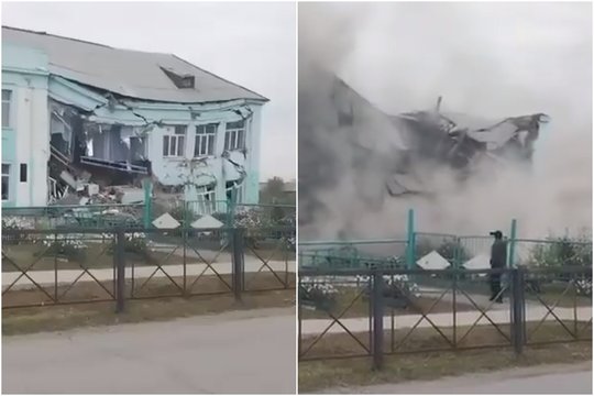 Rusijos mieste sugriuvo dalis mokyklos pastato