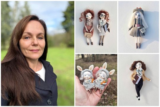 Švarko atlape – savininkės kopija: Giedrės iš Šilalės rajono kurtos lėlės labiausiai žavi mokytojas