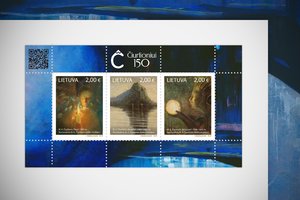 Mažytė galerija, keliaujanti po pasaulį: Čiurlionio kūryba įsitaisė ir ant pašto ženklų