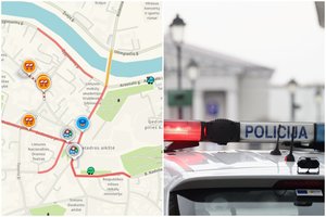 Dviejų automobilių susidūrimas Vilniaus centre sukėlė spūstis