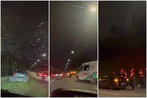 Dviguba avarija Vilniuje: šeši apdaužyti automobiliai trikdė eismą judrioje gatvėje