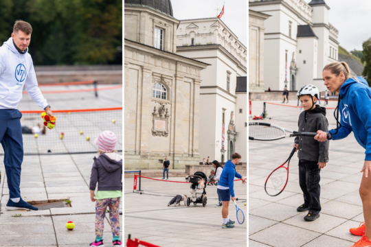 Teniso treniruotės – Vilniaus katedros aikštėje