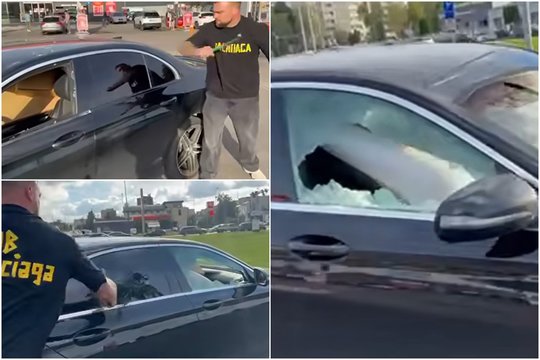 Kaune statybininko „Mercedes“ langus plaktuku iškūlęs, milžiniško populiarumo vaizdo įrašą išplatinęs vyras apklaustas policijoje: pareikšti įtarimai