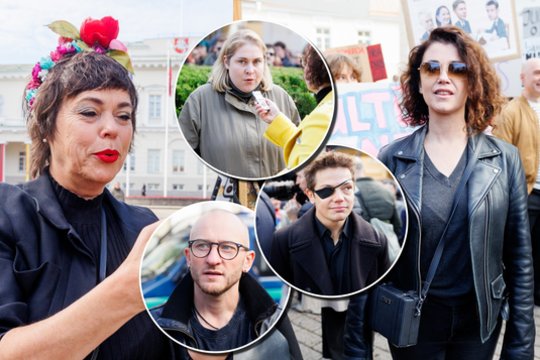 Kultūros bendruomenės proteste – būrys žinomų veidų: pasirodė E. Jennings, N. Marčėnaitė