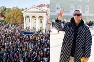 Protesto S. Daukanto aikštėje nepraleido Donatas Montvydas – iš jo ypatingas gestas