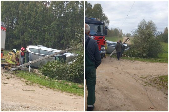 Automobiliui įsirėžus į stulpą Telšių r. žuvo vyras