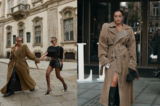 Kam tiko labiau? Ir K. Meschino, ir I. Burlinskaitės vyras puošėsi tuo pačiu, išskirtiniu lietpalčiu