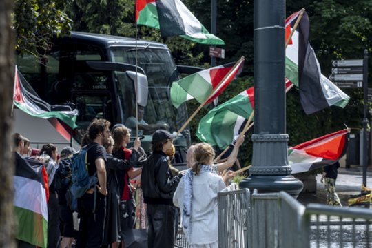 Prie URM – Palestinos rėmėjų piketas: reikalauja apsaugoti į Gazą plaukiančią flotilę