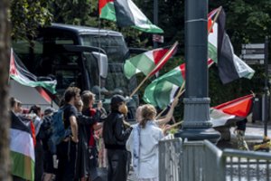 Prie URM – Palestinos rėmėjų piketas: reikalauja apsaugoti į Gazą plaukiančią flotilę