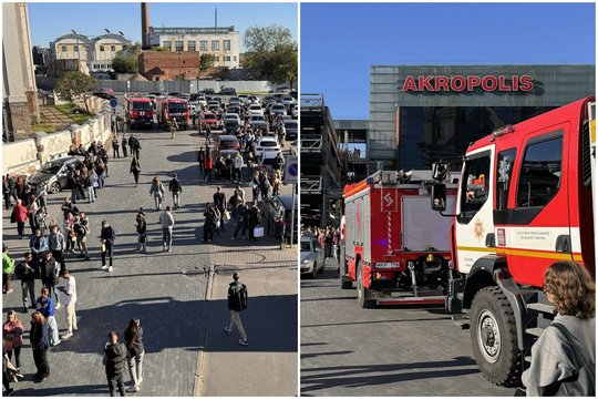 Didžiulis tarnybų sujudimas Kauno „Akropolyje“: pasklidus dūmams buvo evakuojami žmonės