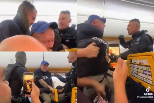 Paviešino skandalingo „Ryanair“ skrydžio vaizdo įrašus: pasus riję keleiviai atsisakė išlipti