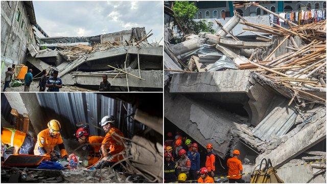 Indoneziją supurtė siaubinga tragedija – sugriuvo mokykla: dešimtys vaikų įstrigę