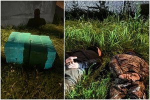 Kelių policininkai veidu į purvą paguldė du vyrus, atvažiavusius pasiimti oro balionu atskridusio krovinio