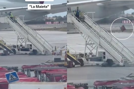 Maišus iš lėktuvo tėškė tiesiai ant asfalto: internetą apskriejęs įrašas sukurstė karštas diskusijas