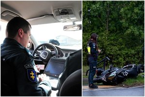 Nuo Panevėžio policijos motociklu spruko jaunas karys – per gaudynes patyrė avariją ir atsidūrė ligoninėje