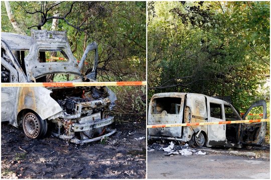 Vilniuje naktį neaiškiomis aplinkybėmis sudegė mikroautobusas, apdegė dar dvi mašinos
