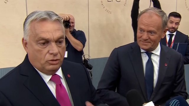 Po V. Orbano atsakymo apie didžiausią grėsmę Europai – iškalbinga D. Tusko reakcija