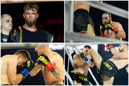 Kovinis D. Dirksčio veidas, smūgiai ir emocijų sprogimas: kadruose „UTMA-13“ kovos