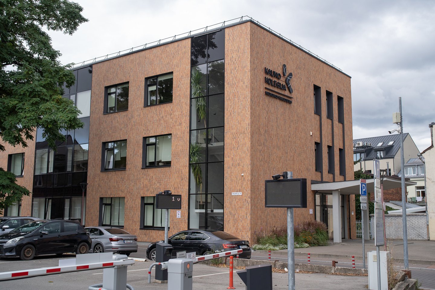 Kad paukščiai neatsitrenktų į stiklus ir nesusižalotų, Kauno kolegijos Medicinos fakulteto dėstytojai ir studentai užklijavo ant langų specialius lipdukus.<br>R.Vilkelio nuotr.