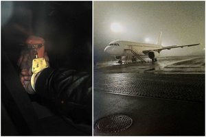 Vilniaus oro uoste šalia nusileidusio lėktuvo susimušė trys keleiviai – prireikė antrankių ir medikų