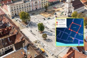 Kauno Rotušės aikštėje uždaromas eismas: pranešė, kiek laiko truks ribojimas