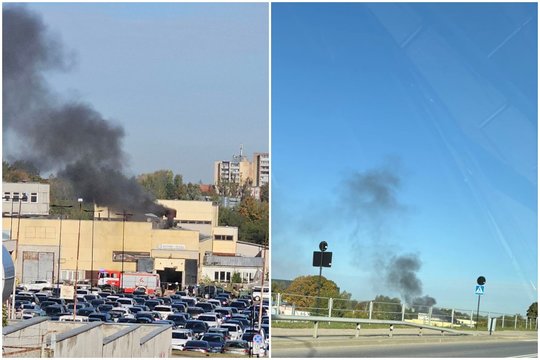Netoli oro uosto į dangų pakilęs juodų dūmų stulpas ant kojų sukėlė Vilniaus ugniagesius