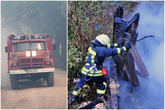 Klaipėdos rajone liepsnojo garažų masyvas, buvo sutelktos gausios pajėgos
