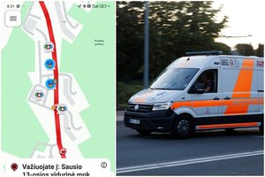 Vilniuje susidūrus automobiliams nesunkiai nukentėjo 6-metis, buvo uždaryta gatvė