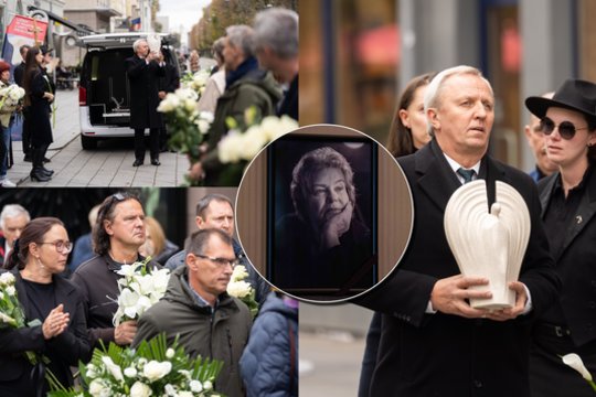 Ašaromis ir baltų žiedų jūra į paskutinę kelionę išlydėta gerbiama Lietuvos aktorė