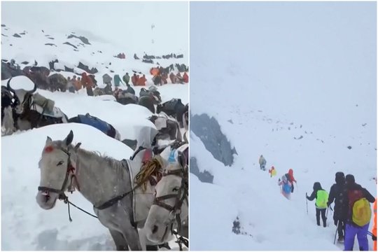 „Palapinės būtų sugriuvusios“: Evereste stichijos užklupti keliautojai papasakojo, ką teko išgyventi