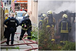 Kauno centre liepsnojo sandėliukai