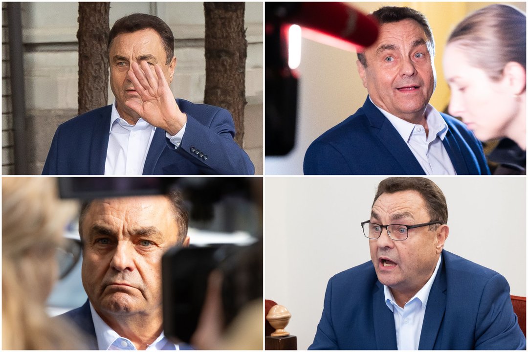 Petrui Gražuliui – nuosprendis LGBTQI+ bendruomenės niekinimo byloje: užfiksuotos politiko emocijos išgirdus verdiktą<br>Lrytas koliažas