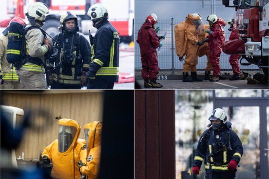 Kauno klinikose – gausios specialiųjų tarnybų pajėgos: kadruose užfiksuotos ligoninės teritorijoje vykstančios pratybos