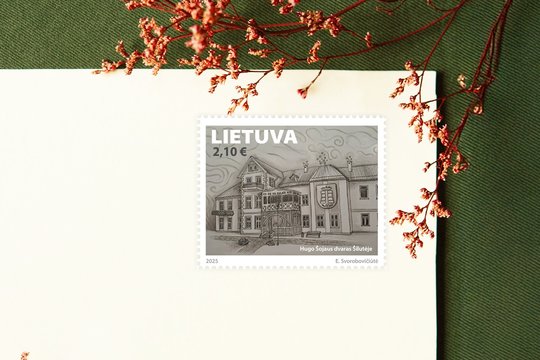 Naujasis pašto ženklas kviečia atrasti Hugo Šojaus dvarą Šilutėje