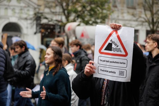 Menininkas atsižvelgia į paradoksą kultūros protestuose: eini prieš sistemą su jos gautu finansavimu
