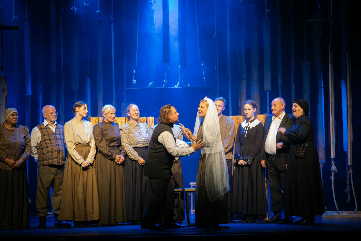 Tarptautiniame teatrų festivalyje Monake trupė iš Priekulės parodė spektaklį „Urtė“, pastatytą pagal I.Simonaitytės romaną „Aukštujų Šimonių likimas“.<br>Teatro archyvo nuotr.