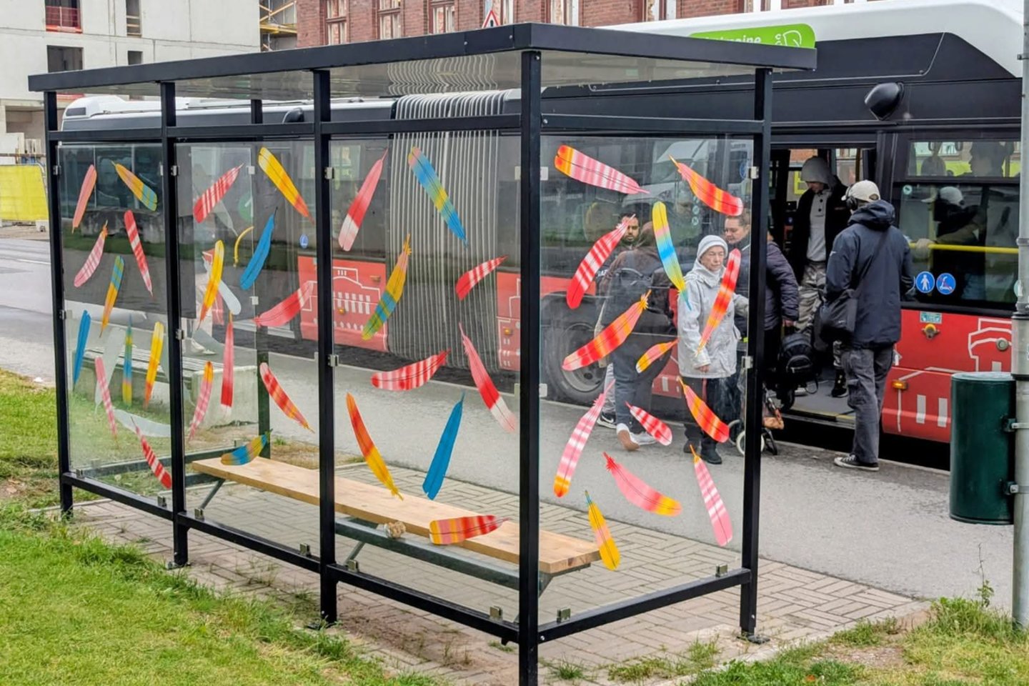 Apklijuotos stotelės Estijoje.<br>LOD iliustracija.