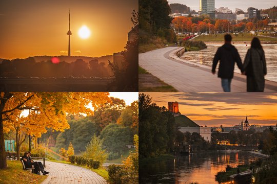 Prieš atslenkant pirmosioms snaigėms – auksinio rudens vaizdai: kadruose – geltoniu suspindęs Vilnius