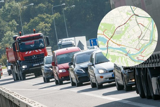 Kauno vakariniame aplinkkelyje nusidriekė kilometrinės spūstys