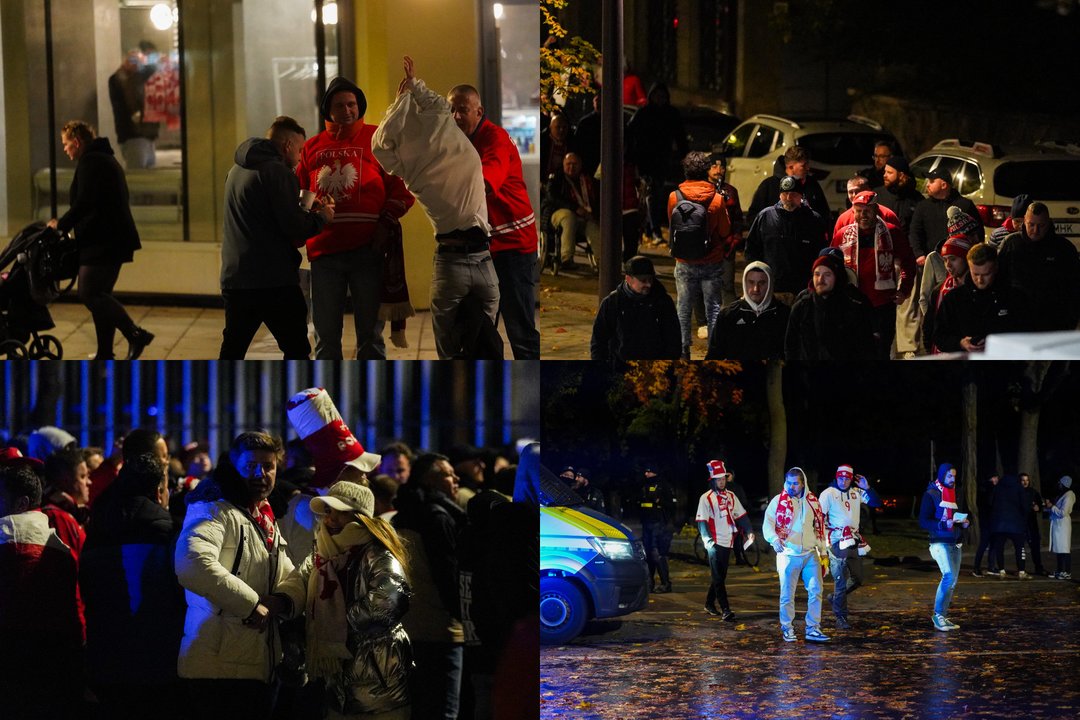 Lenkijos aistruoliai gausiomis pajėgomis plūsta į stadioną<br> Lrytas koliažas