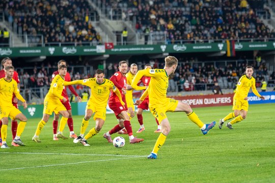 Pasaulio futbolo čempionato atrankos pasirodymą namuose Lietuva užbaigė pralaimėjimu Lenkijos rinktinei