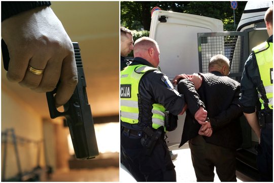 Peršovęs moters duris kaunietis spruko į garažų masyvą – čia jau šaudė ir policija