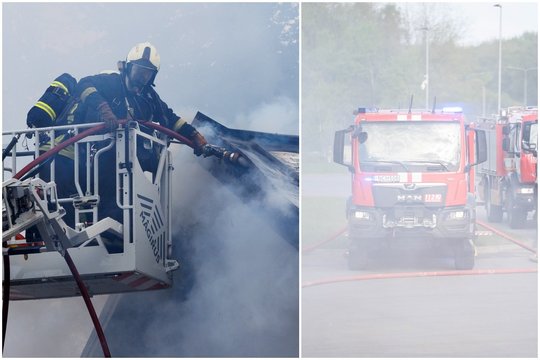 Dėl gaisro Kauno r. iš pastato evakuota 15 suaugusių ir 6 vaikai, du žmonės išvežti į ligoninę