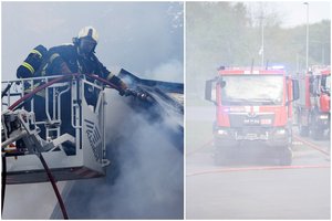 Dėl gaisro Kauno r. iš pastato evakuota 15 suaugusių ir 6 vaikai, du žmonės išvežti į ligoninę