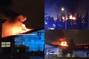 Lenkijoje – milžiniškas gaisras: liepsnose skendo prekybos centras