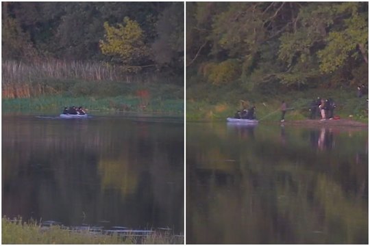 Per tvorą lipti nepanorę migrantai bando kitus kelius patekti į Lietuvą: nufilmuota, kaip 34 bandė plaukti valtimi per Nemuną