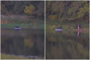 Per tvorą lipti nepanorę migrantai bando kitus kelius patekti į Lietuvą: nufilmuota, kaip 34 bandė plaukti valtimi per Nemuną