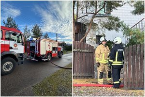 Vilniaus ugniagesiai skubėjo gesinti degančio namo, rastas žmogaus kūnas