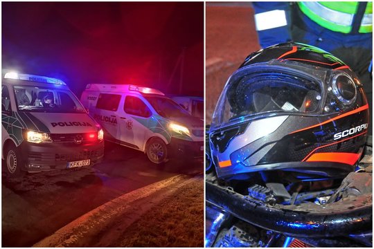 Tragedija Raseinių r.: „Jawa“ važiavo be šviesų ir trenkėsi į jaunuolio stumiamą krosinį motociklą – žuvo žmogus